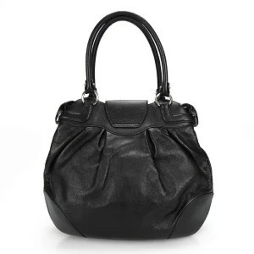 Salvatore Ferragamo Gancini Black Bag Hand Handbag Leather